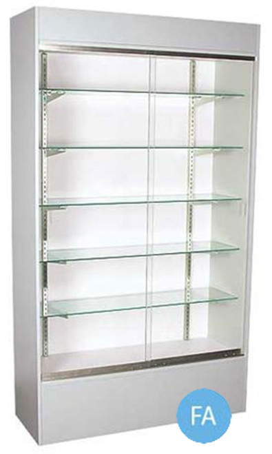 48 inch Gray Wall Unit Display Case Fully Assembled with Lightingzoom