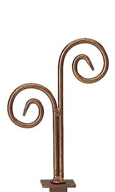 An image of the boutique double curl finial in cobblestone