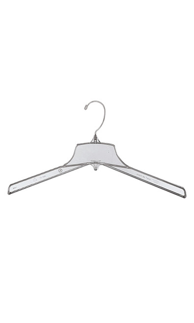 Break-Resistant 17 inch Clear Plastic Coat Hangerszoom