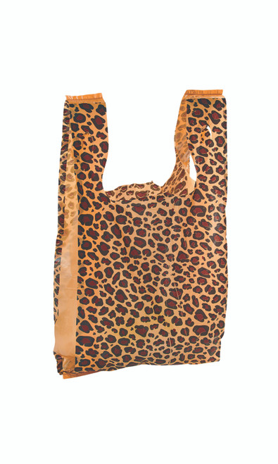 Small Leopard Print Plastic T-Shirt Bags - Case of 1,000zoom