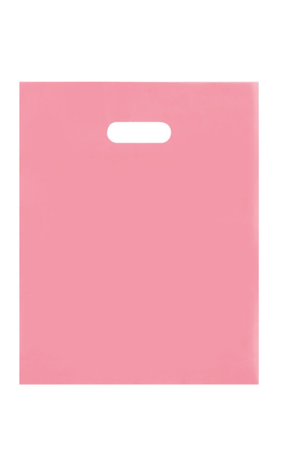 Medium Pink Frosted Plastic Merchandise Bags - Case of 250zoom