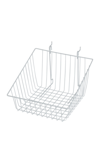 An image of the 12 x 12 x 8 inch Mini Grid Basket with 4-inch Slanted Front Lip for Slatwall & Wire Grid