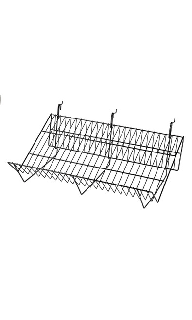 24 x 12 x 6 inch Downslope Grid Shelf for Slatwall & Wire Grid