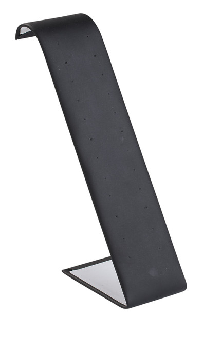 Tall Black Faux Leather Earring Displayzoom