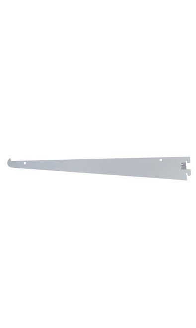 14 inch Chrome Metal Shelf Bracket for Slotted Standard - ½ inch slots 1 inch on centerzoom