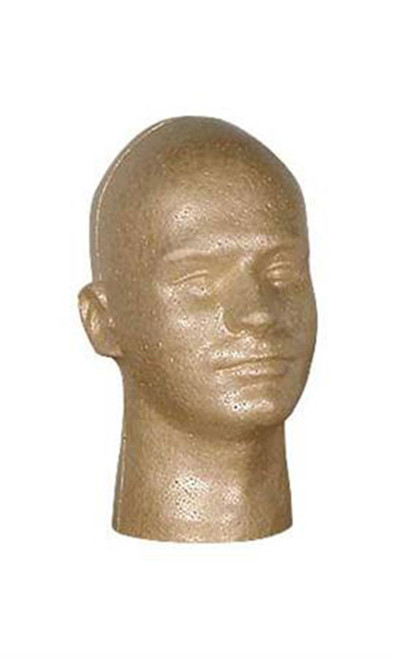 Male Suntan Styrofoam Mannequin Headzoom