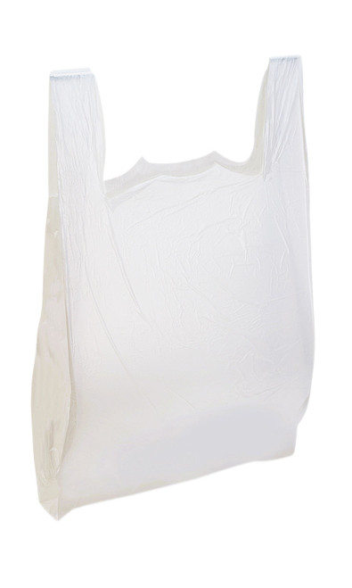 Large White Plastic T-Shirt Bags - Case of 500zoom
