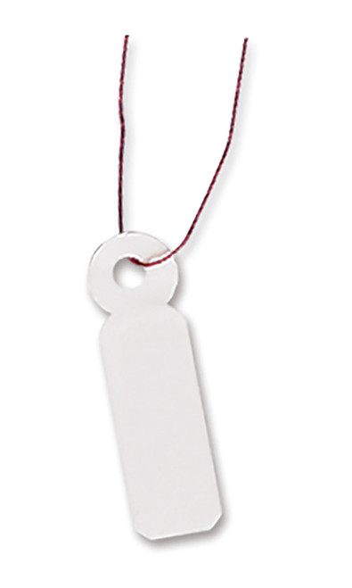 #2 Strung White Merchandise Price Tags with Burgundy Stringzoom