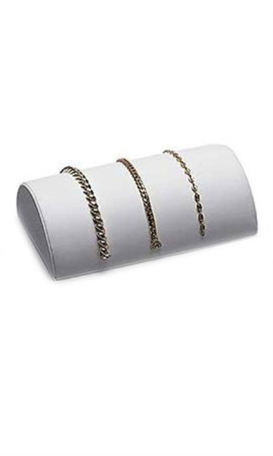 Half Moon White Faux Leather Bracelet Displayzoom