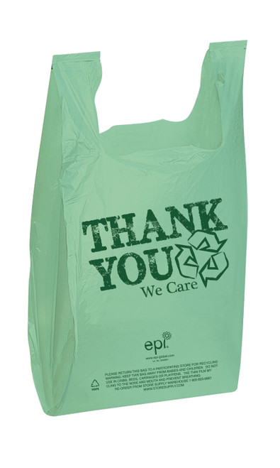 Biodegradable EPI Plastic T-Shirt Bags - Case of 500zoom