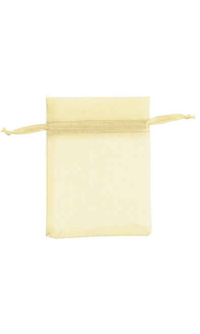 3 x 4 inch Yellow Organza Drawstring Poucheszoom