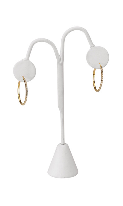 White Faux Leather Earring Tree Displayzoom