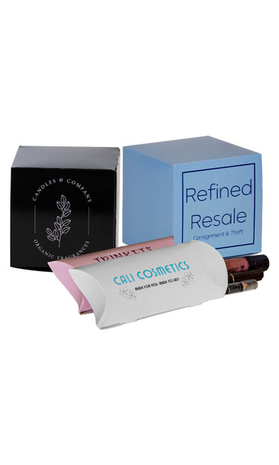 An image of a variety of custom printed boxes