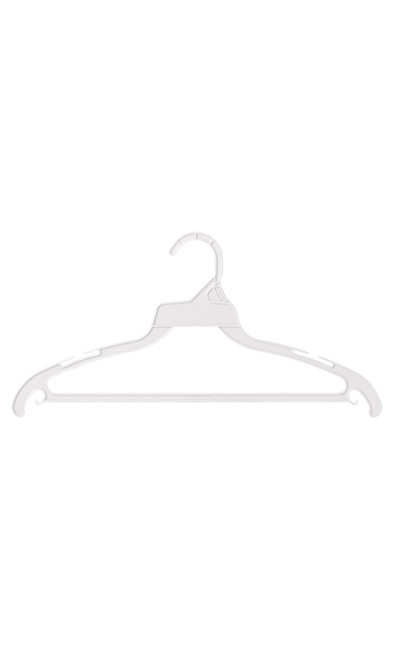 White Plastic Economy Hangers with Hang Barzoom