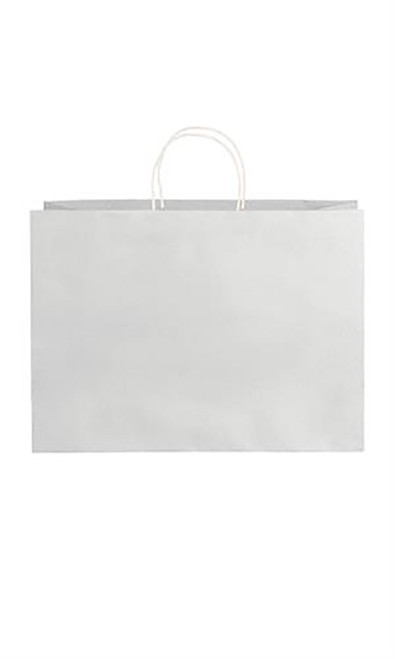 Large - White on Kraft Premium Folded Top Paper Bags - Case of 100zoom