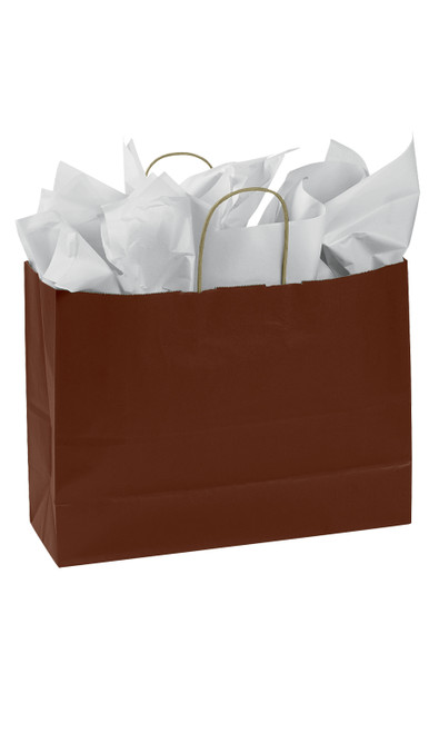 Large (Vogue) - Chocolate Paper Shopping Bags - Case of 100zoom